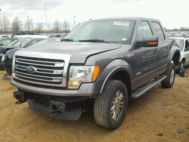 1FTFW1ET8EKF38362 - 2014 FORD F150 SUPER GRAY photo 2