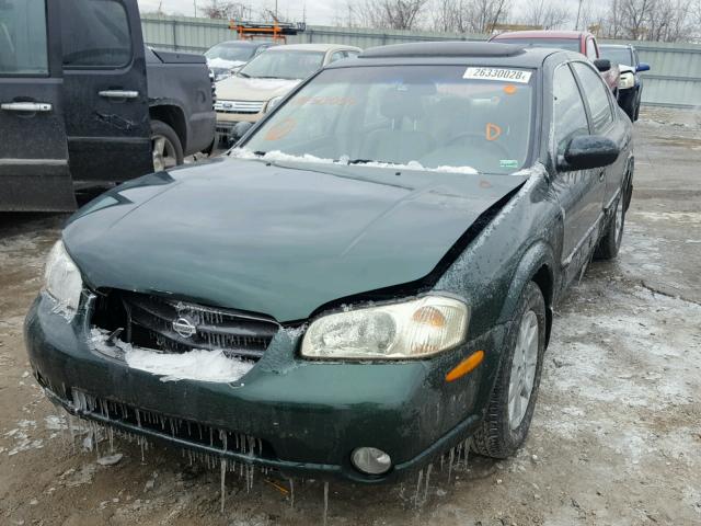 JN1CA31D4YT513004 - 2000 NISSAN MAXIMA GLE GREEN photo 2