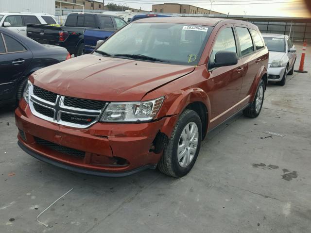 3C4PDCAB6ET268520 - 2014 DODGE JOURNEY SE ORANGE photo 2