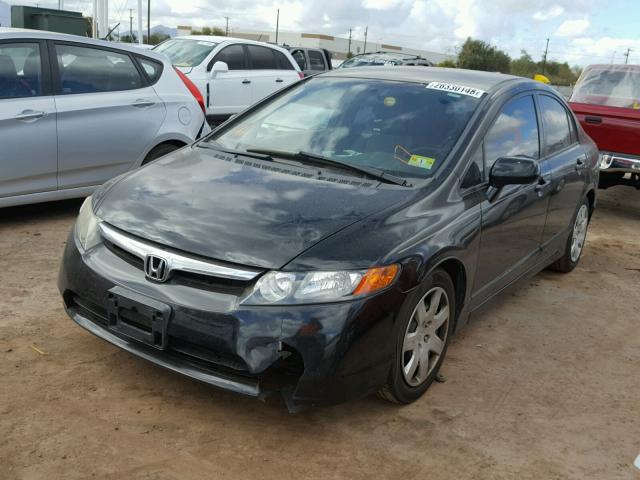 1HGFA16567L052047 - 2007 HONDA CIVIC LX BLACK photo 2