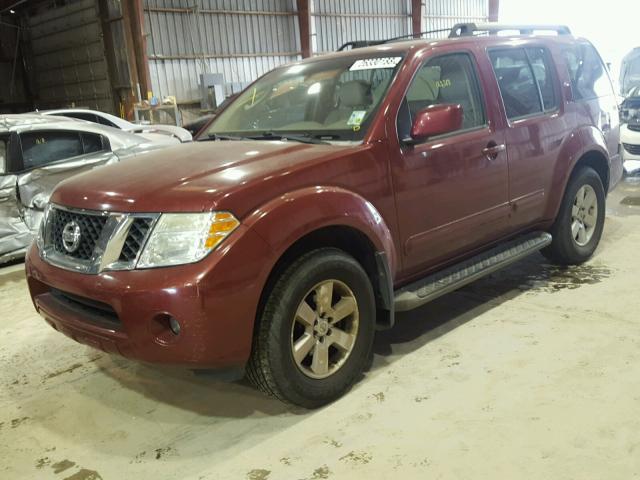 5N1AR18U28C617168 - 2008 NISSAN PATHFINDER RED photo 2