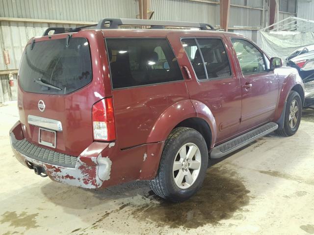 5N1AR18U28C617168 - 2008 NISSAN PATHFINDER RED photo 4