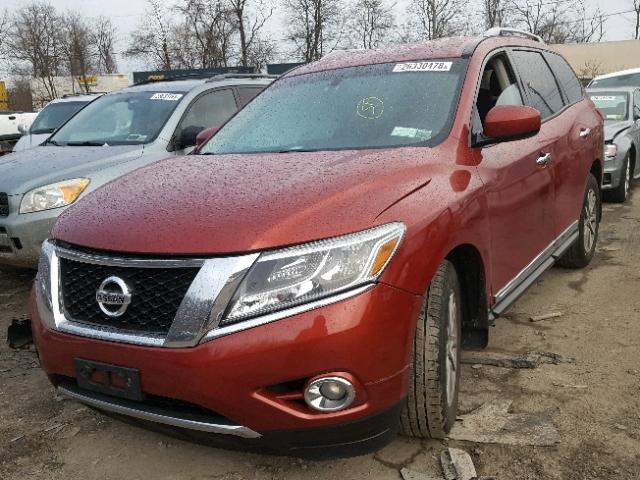 5N1AR2MMXEC654394 - 2014 NISSAN PATHFINDER RED photo 2