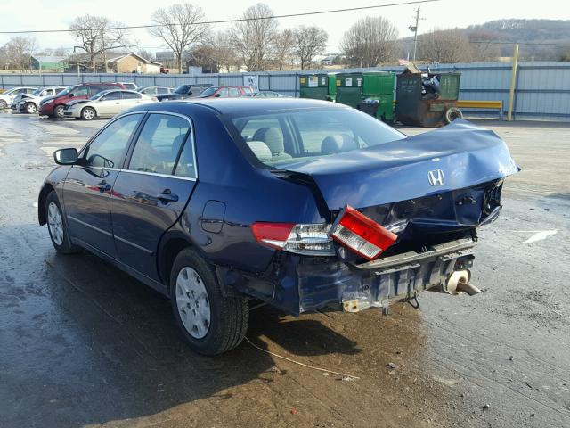 3HGCM56354G709090 - 2004 HONDA ACCORD LX BLUE photo 3