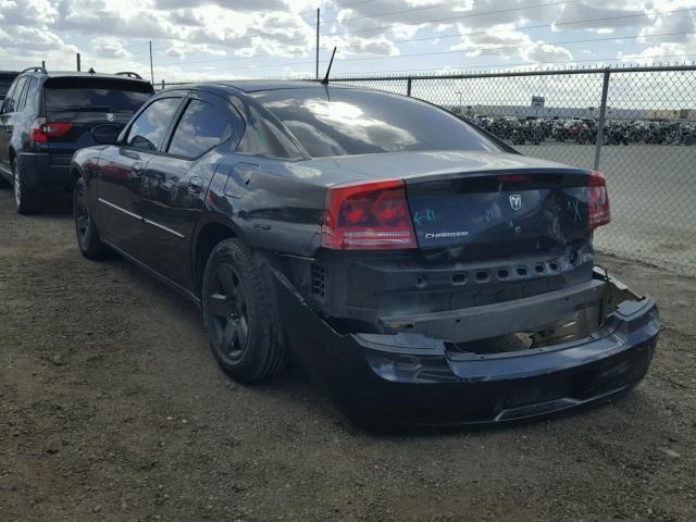 2B3KA43R48H185279 - 2008 DODGE CHARGER BLACK photo 3