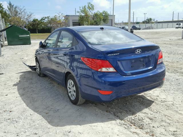 KMHCT4AE6HU246010 - 2017 HYUNDAI ACCENT SE BLUE photo 3