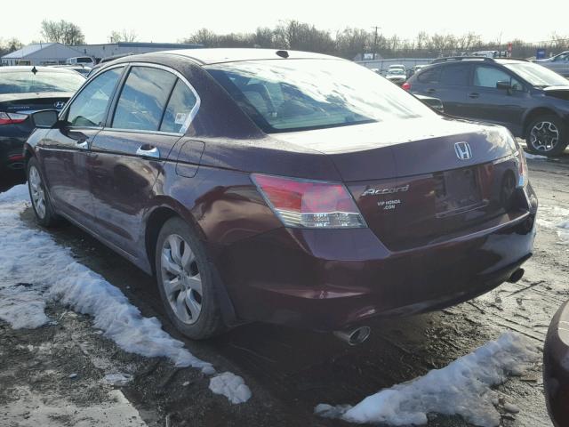 1HGCP368X9A028372 - 2009 HONDA ACCORD EXL BURGUNDY photo 3