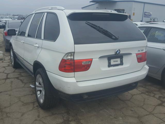 5UXFA13514LU45130 - 2004 BMW X5 3.0I WHITE photo 3