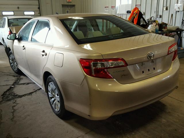 4T1BF1FK8CU035531 - 2012 TOYOTA CAMRY BASE GOLD photo 3