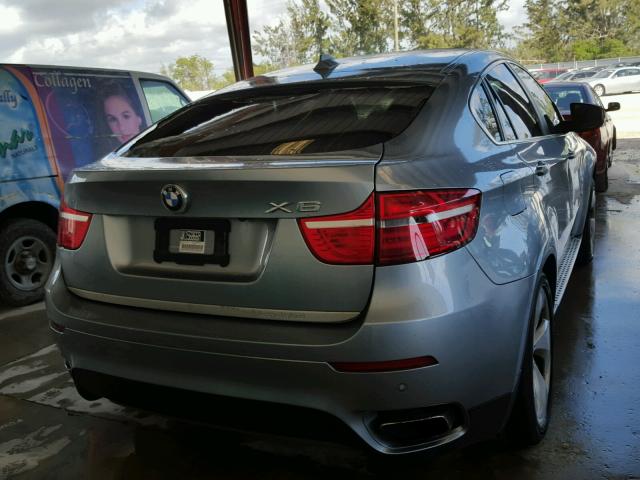 5UXFH0C57BLC66449 - 2011 BMW X6 HYBRID BLUE photo 4