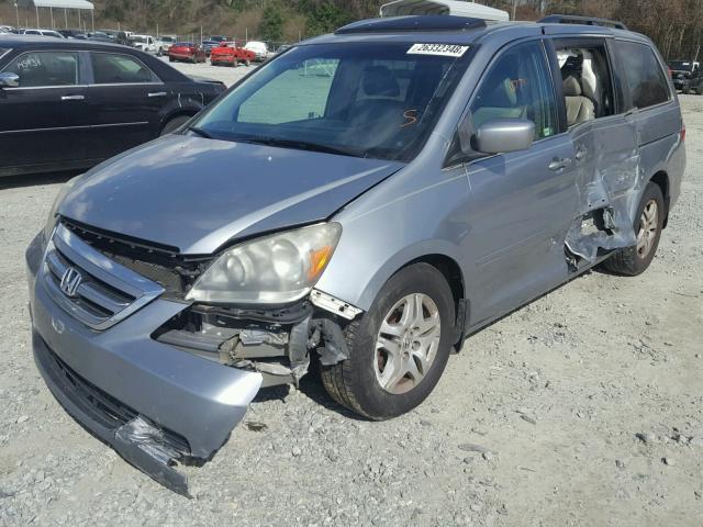 5FNRL38726B077867 - 2006 HONDA ODYSSEY EX BLUE photo 2