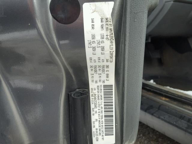 1J8HG48K37C650051 - 2007 JEEP COMMANDER GRAY photo 10