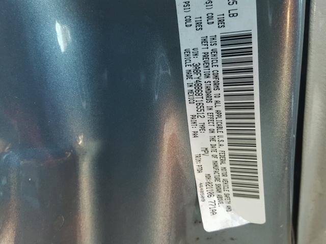 3A8FY48B68T165512 - 2008 CHRYSLER PT CRUISER BLUE photo 10