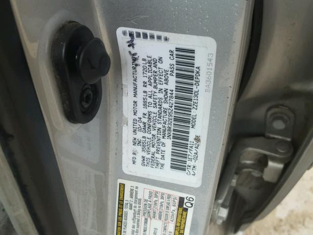 1NXBR32E95Z427844 - 2005 TOYOTA COROLLA CE SILVER photo 10