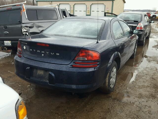 1B3EL36X64N221163 - 2004 DODGE STRATUS SE BLUE photo 4