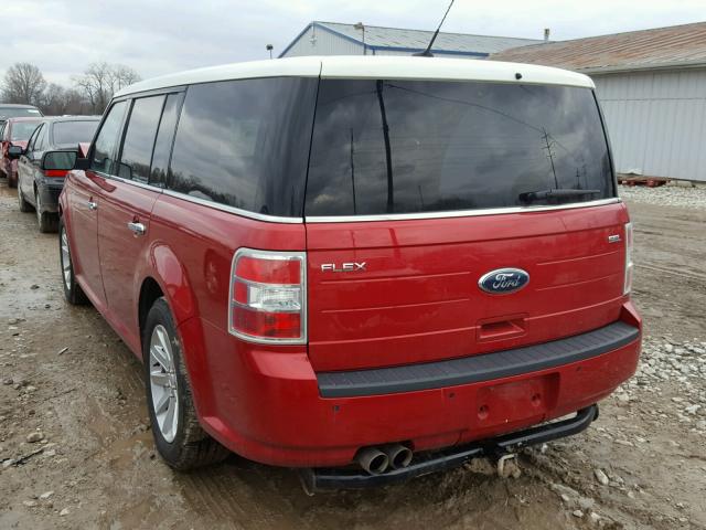 2FMGK5CC8ABA91056 - 2010 FORD FLEX SEL RED photo 3