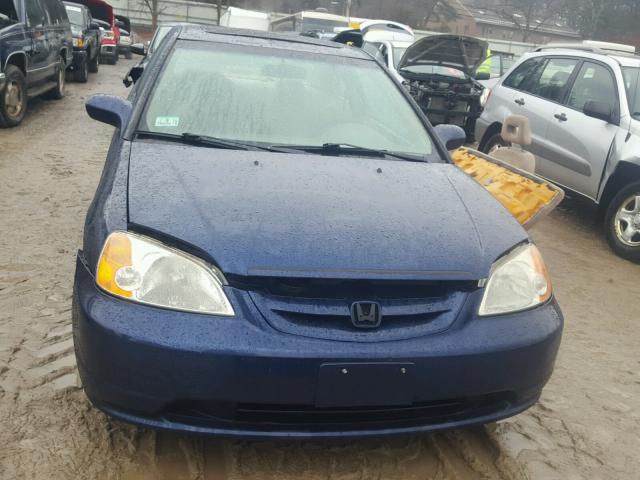 1HGEM229X2L067130 - 2002 HONDA CIVIC EX BLUE photo 9