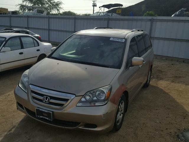 5FNRL38635B017750 - 2005 HONDA ODYSSEY EX GOLD photo 2