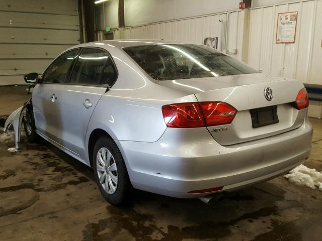 3VW1K7AJ3DM205438 - 2013 VOLKSWAGEN JETTA BASE ვერცხლისფერი ფოტო 3