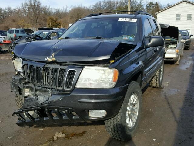 1J4GW58N52C321487 - 2002 JEEP GRAND CHER BLACK photo 2