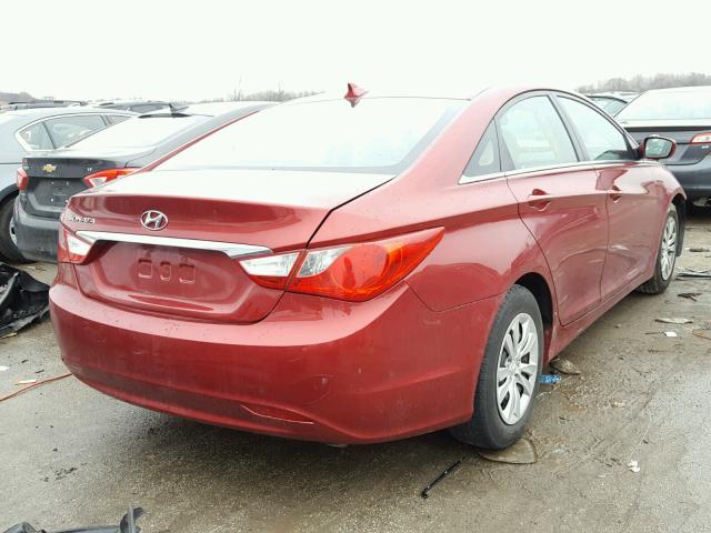 5NPEB4AC3CH455822 - 2012 HYUNDAI SONATA GLS RED photo 4