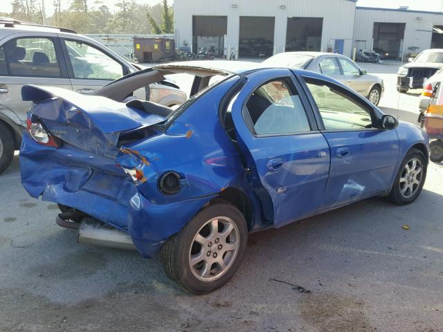 1B3ES56C64D591160 - 2004 DODGE NEON SXT BLUE photo 4