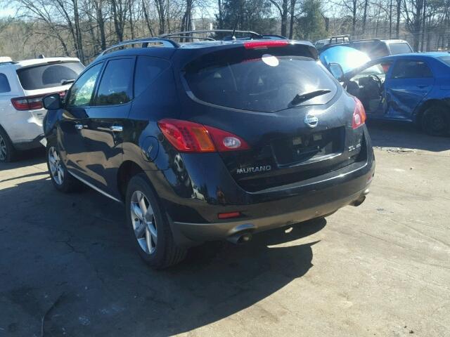 JN8AZ1MWXAW123001 - 2010 NISSAN MURANO S BLACK photo 3