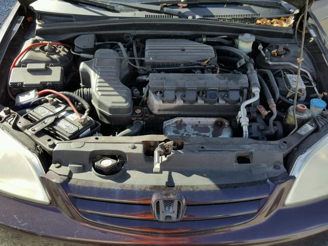 2HGES267X1H500455 - 2001 HONDA CIVIC EX მუქწითელი ფოტო 7
