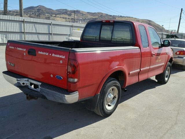 1FTDX18W0VKD19566 - 1997 FORD F150 RED photo 4