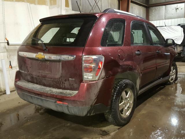 2CNDL23F086009512 - 2008 CHEVROLET EQUINOX LS BURGUNDY photo 4