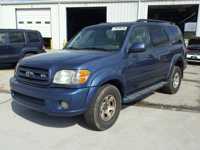 5TDBT44A72S119805 - 2002 TOYOTA SEQUOIA SR BLUE photo 2