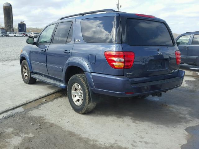 5TDBT44A72S119805 - 2002 TOYOTA SEQUOIA SR BLUE photo 3