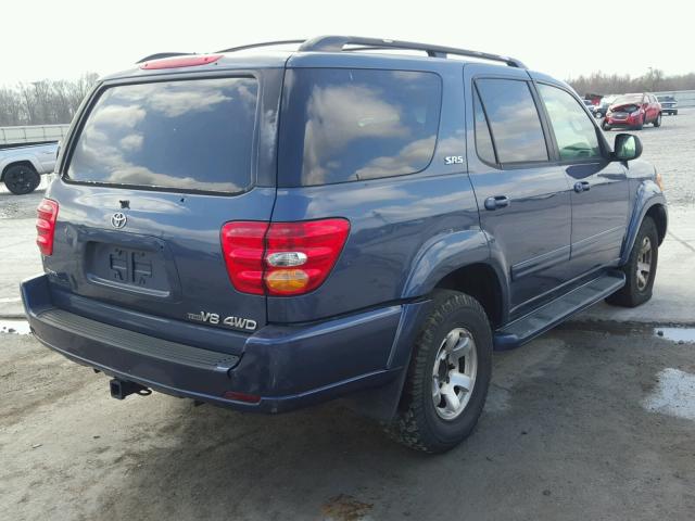 5TDBT44A72S119805 - 2002 TOYOTA SEQUOIA SR BLUE photo 4