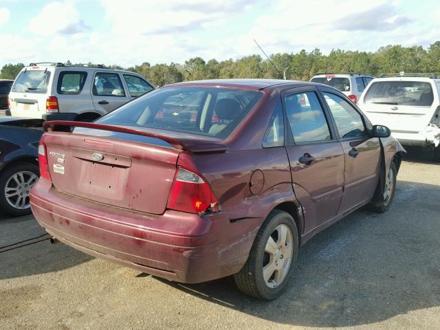 1FAHP34N97W286157 - 2007 FORD FOCUS ZX4 MAROON photo 4