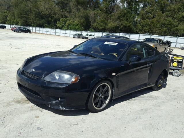 KMHHN65F76U217031 - 2006 HYUNDAI TIBURON GT BLACK photo 2