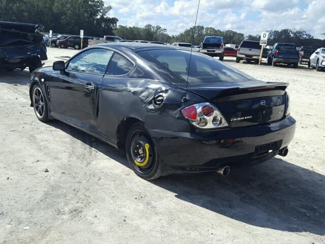 KMHHN65F76U217031 - 2006 HYUNDAI TIBURON GT BLACK photo 3