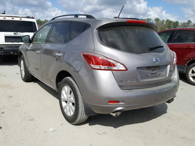 JN8AZ1MU0CW115636 - 2012 NISSAN MURANO S GRAY photo 3