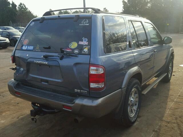 JN8DR07Y81W507511 - 2001 NISSAN PATHFINDER BLUE photo 4