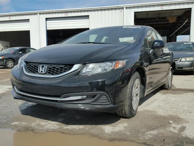 2HGFB2F5XDH591055 - 2013 HONDA CIVIC LX BLACK photo 2