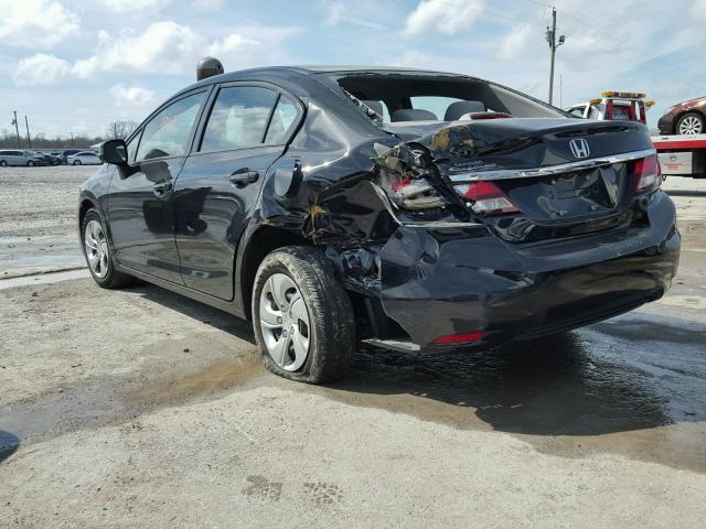 2HGFB2F5XDH591055 - 2013 HONDA CIVIC LX BLACK photo 3