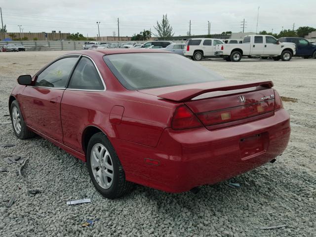 1HGCG22512A022813 - 2002 HONDA ACCORD EX RED photo 3