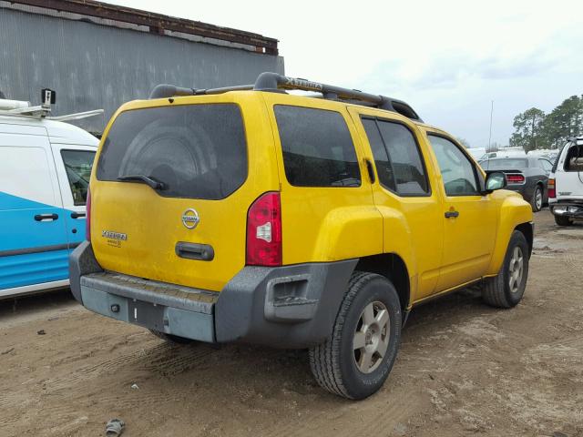 5N1AN08U07C544208 - 2007 NISSAN XTERRA OFF YELLOW photo 4