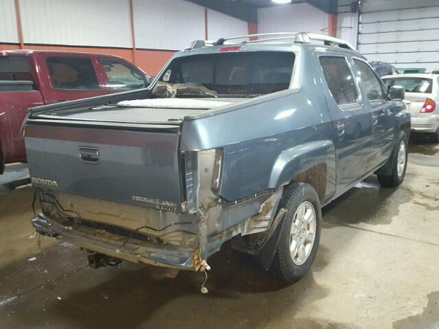 2HJYK16567H002407 - 2007 HONDA RIDGELINE BLUE photo 4