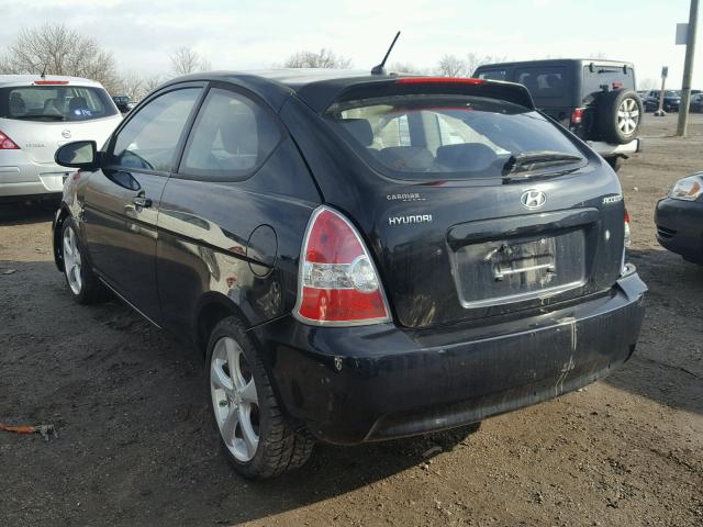 KMHCN36C88U073750 - 2008 HYUNDAI ACCENT SE BLACK photo 3