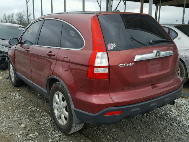 JHLRE38717C017252 - 2007 HONDA CR-V EXL MAROON photo 3