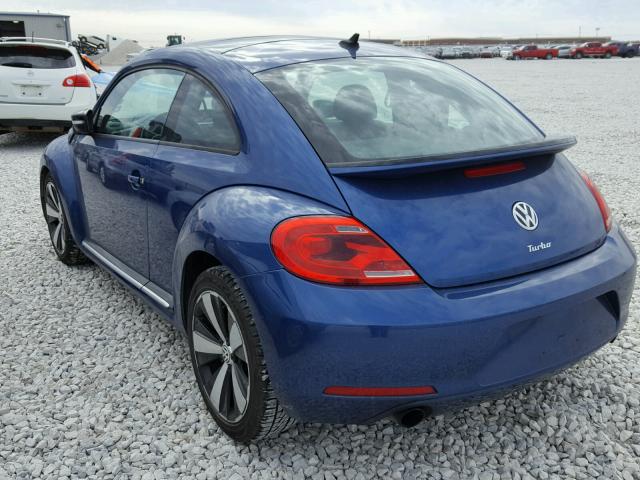 3VWV67AT3CM652938 - 2012 VOLKSWAGEN BEETLE TUR BLUE photo 3