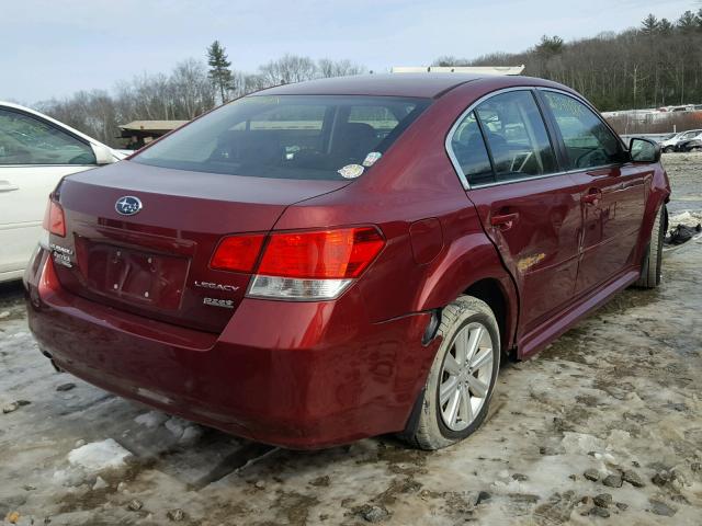 4S3BMBC66B3263149 - 2011 SUBARU LEGACY 2.5 RED photo 4