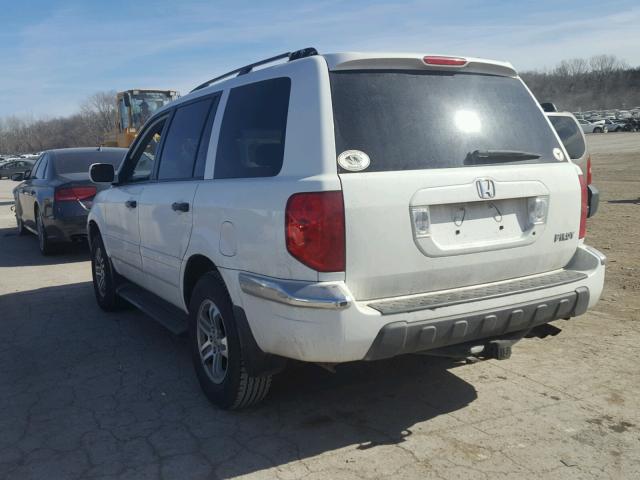 5FNYF18625B021523 - 2005 HONDA PILOT EXL WHITE photo 3