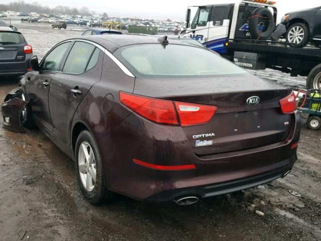 5XXGM4A79FG477412 - 2015 KIA OPTIMA LX BURGUNDY photo 3