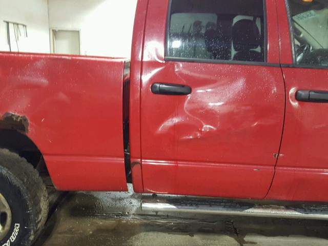 3D7KS28D95G717771 - 2005 DODGE RAM 2500 S RED photo 9